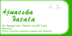ajnacska hatala business card